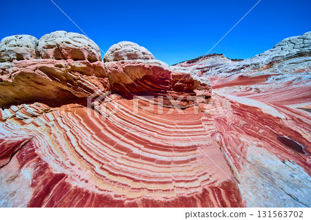 White Pocket Swirling Sandstone Layers and White Domes Vermilion Cliffs Arizona 131563702