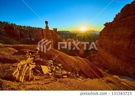 Thor's Hammer Hoodoo Sunrise View Bryce Canyon National Park Utah Golden Hour 131563725