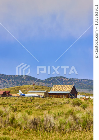 Bryce Canyon Airport Terminal Rural Landscape and Private Jet in Utah Bryce Canyon Airport Terminal Rural Landscape and Private Jet in Utah 131563911