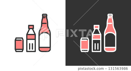 飲料雙色線圖標 飲料雙色線圖標 131563986