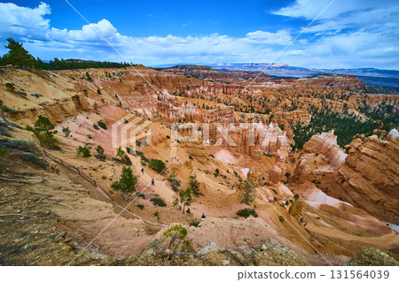 Bryce Canyon Hoodoos and Hiking Trail from Sunrise Point in Utah National Park 131564039