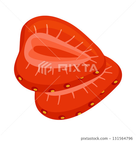 Sliced strawberry, separated into several layers. Hand drawn flat style isolated Sliced strawberry, separated into several layers. Hand drawn flat style isolated 131564796