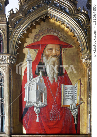 Antonio and Bartolomeo Vivarini: Saint Jerome, Altarpiece in Monastery of St.. Bernardin in Kampor, Croatia 131564800