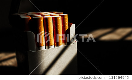 A composition that emphasizes the contrast between health and consumption 131564945