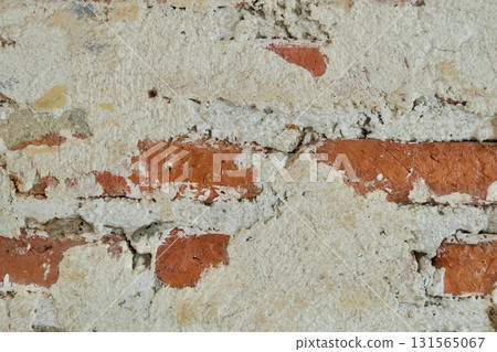 Old Weathered Grunge Brick Wall Cracked Texture Background 131565067