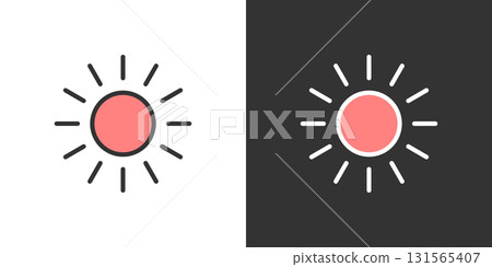 Sun two-color line icon 131565407