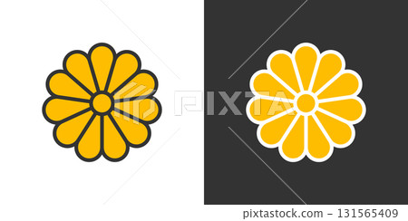 菊花雙色線圖標 131565409