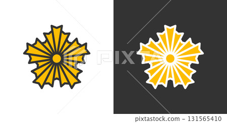 Police badge two-color line icon 131565410