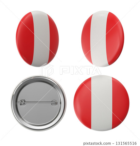 Peruvian Flag Badges Red and White Button Pins 131565516