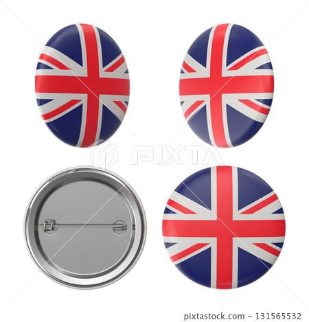 Union Jack Badge Collection Circular British Flags for Patriotic Display 131565532