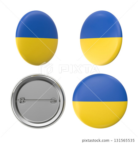 Ukraine Flag Badges Button Pins Representing Ukrainian Patriotism Ukraine Flag Badges Button Pins Representing Ukrainian Patriotism 131565535