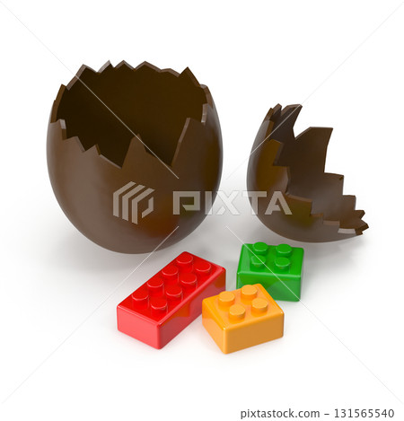 Chocolate Egg with Colorful Bricks Chocolate Egg with Colorful Bricks 131565540