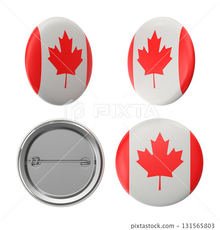 Canadian flag badges patriotic button pins with maple leaf emblem 131565803