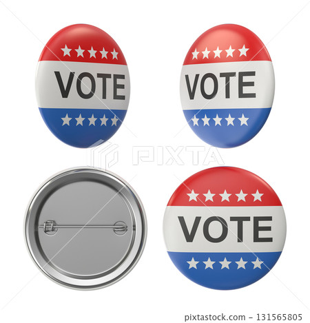 Voting button badges patriotic election campaign insignia 131565805