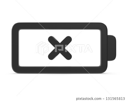 Battery icon with cross symbol 131565813
