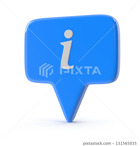 3d blue information bubble icon with info symbol 131565835