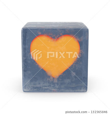 Heart inside a cube of ice a symbol of love and fragility 131565846
