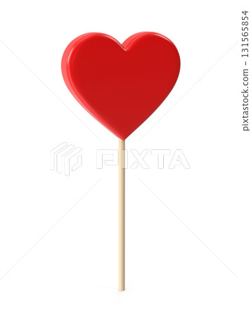 Heart-shaped lollipop on a stick valentines day candy Heart-shaped lollipop on a stick valentines day candy 131565854