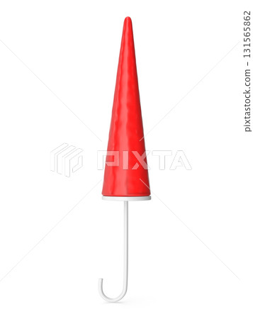 3d render of red cone umbrella 3d render of red cone umbrella 131565862