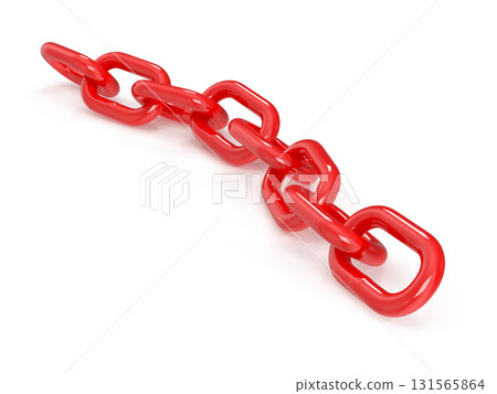 Red chain link illustration 3d render 131565864