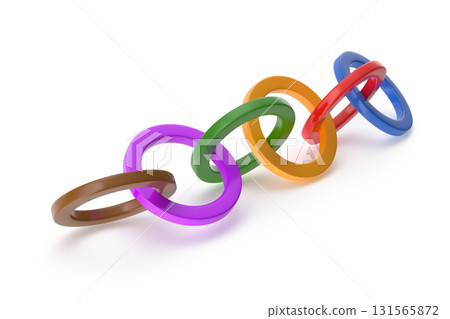 Colorful interlocking rings chain 131565872