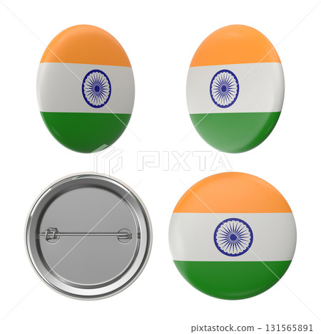 India flag badges patriotic souvenirs and national emblems 131565891