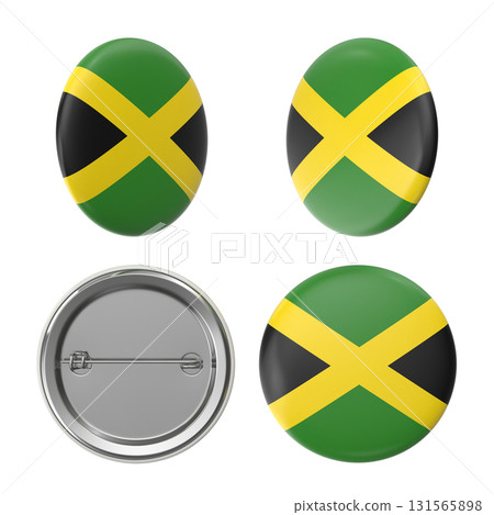 Jamaica flag badges buttons with the jamaican national flag 131565898