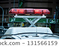 執勤警車的紅燈 131566159