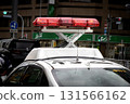 執勤警車的紅燈 131566162