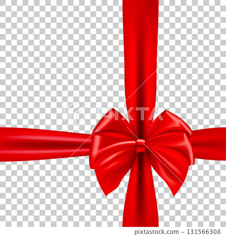 Ribbon isolated on transparent background. Realistic Template for a greeting card, poster or brochure. Vector illustration 131566308