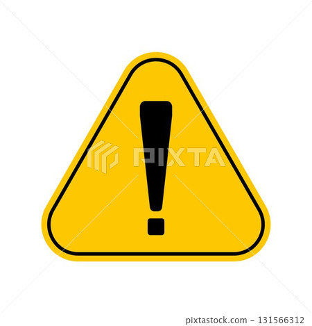 Hazard warning attention sign with exclamation mark symbol, Yellow Triangle Caution Symbol, isolated on white background, vector icon Hazard warning attention sign with exclamation mark symbol, Yellow Triangle Caution Symbol, isolated on white background, vector icon 131566312