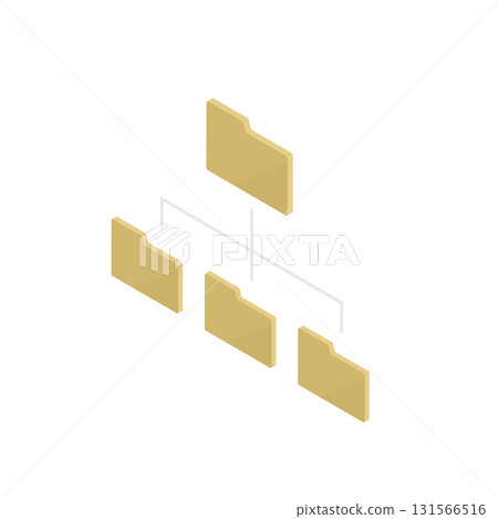 Isometric vector icon of folder structure (data sharing, file management, cloud) 131566516