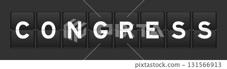 Black color analog flip board with word congress on gray background 131566913
