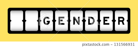 Black color in word gender on slot banner with yellow color background 131566931