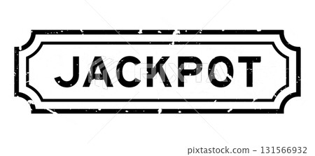 Grunge black jackpot word rubber seal stamp on white background 131566932