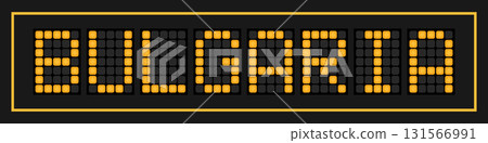 Orange color led banner in word bulgaria on black background 131566991