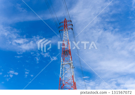 A steel tower stretching into the sky 131567072