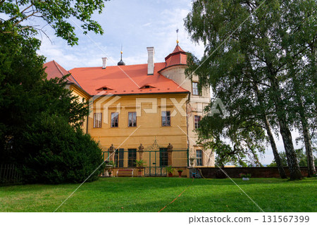 Jezeri Castle near Czechoslovak army coal mine, Horni Jiretin, Most district, Ustecky region, Czech Republic, sunny summer day Jezeri Castle near Czechoslovak army coal mine, Horni Jiretin, Most district, Ustecky region, Czech Republic, sunny summer day 131567399