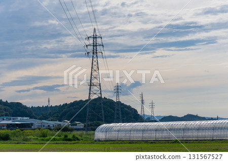 Scenery with a steel tower Scenery with a steel tower 131567527