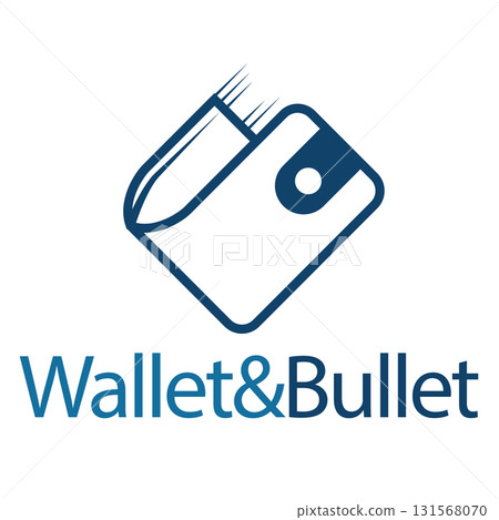 Creative wallet bullet logo emblem 131568070