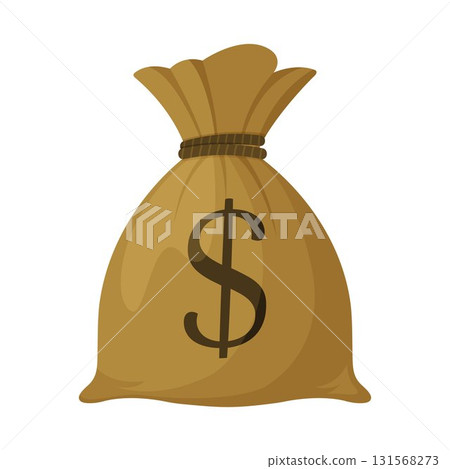 Money bag icon, dollar money bag isolated on white background , flat simple cartoon illustration. Vector illustration. 131568273
