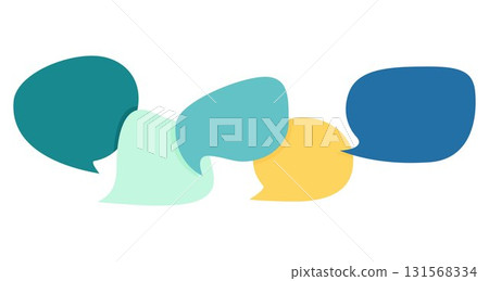 Collection of colorful speech bubbles and dialog balloons, vector flat design 131568334