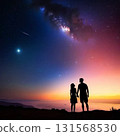 Two people gazing at the night sky 131568530