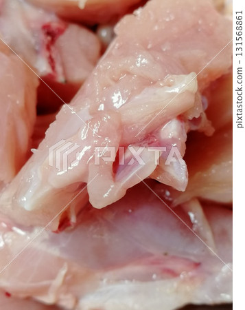 Raw Bresse chicken meat is the most testier in the world. Different parts of chicken ready to cook delicious and famous recipe like peri-peri, fried, Pollo al acuyo, Karaage, Ayam goreng 131568861