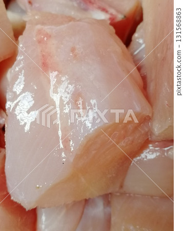 Raw Bresse chicken meat is the most testier in the world. Different parts of chicken ready to cook delicious and famous recipe like peri-peri, fried, Pollo al acuyo, Karaage, Ayam goreng 131568863