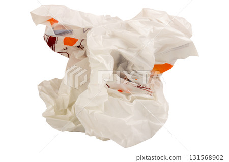 Crumpled opaque plastic bag Crumpled opaque plastic bag 131568902