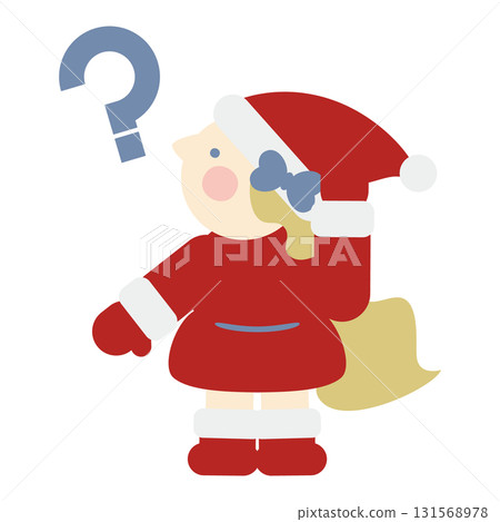 Wondering cute girl Santa Claus Wondering cute girl Santa Claus 131568978