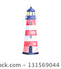Lighthouse watercolor illustration 131569044