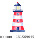 Lighthouse watercolor illustration 131569045