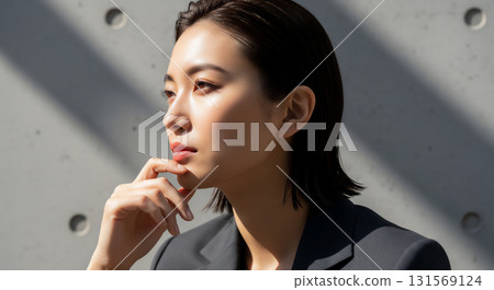 一位身穿西裝的女商務人士的肖像 131569124